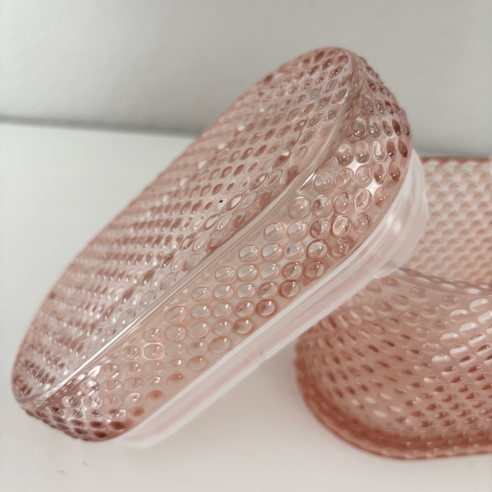 TARGET Hobnail Glass Pink Trinket Box NWT - Picture 4 of 8